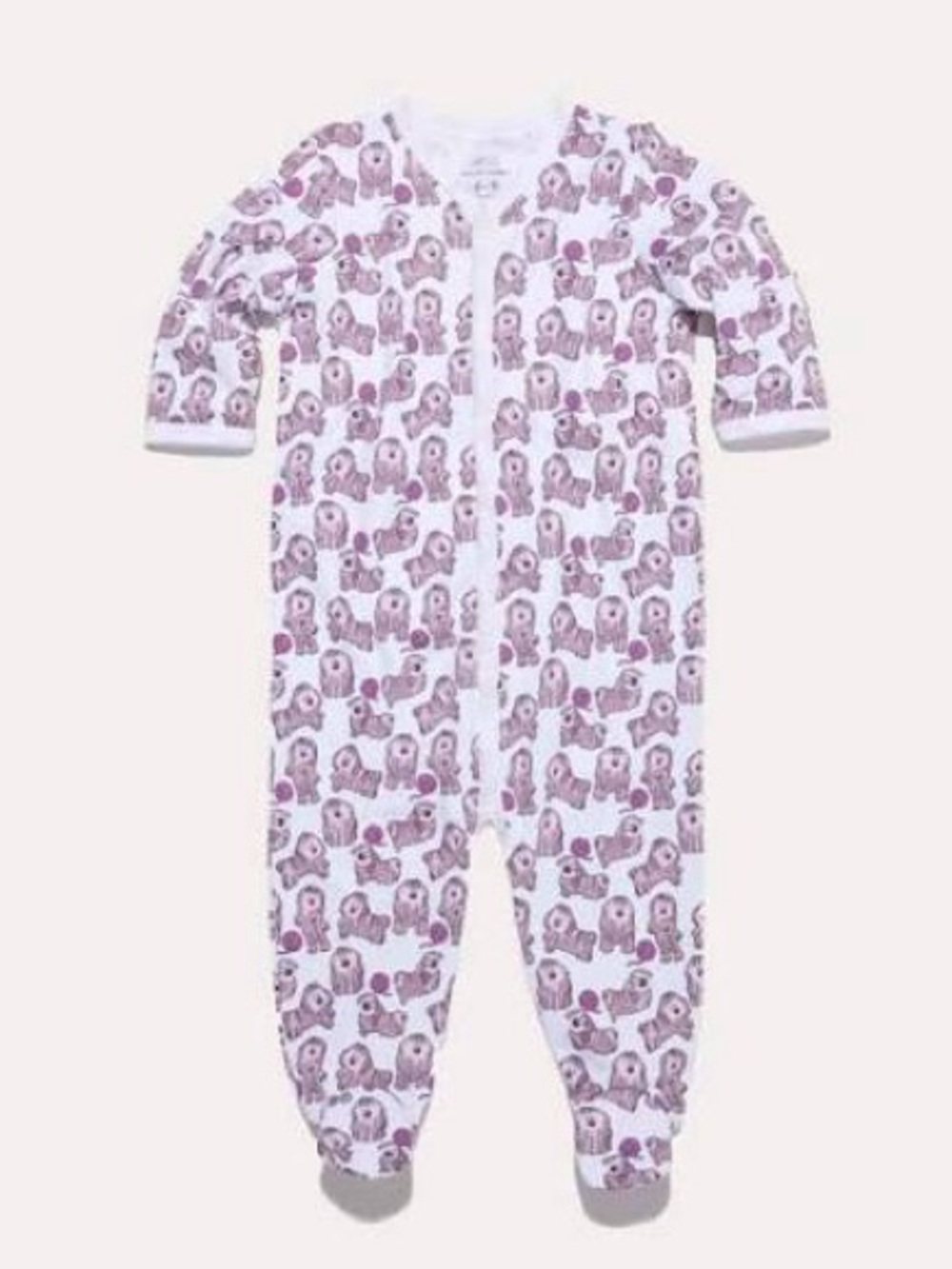 Roller Rabbit  White & Brown Puppy-Print Baby One-Piece
